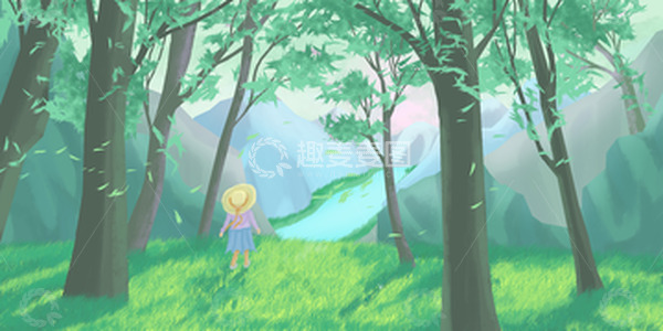 源文件下载【趣麦麦图】手绘春游场景