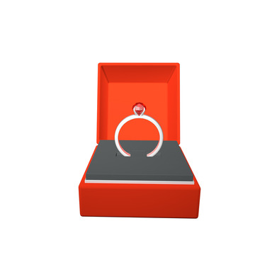 红宝石钻戒礼盒
