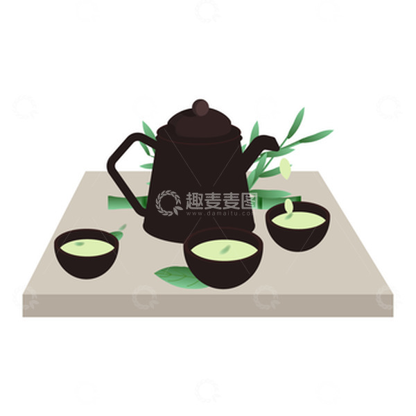 源文件下载【趣麦麦图】春茶茶叶壶采茶喝茶