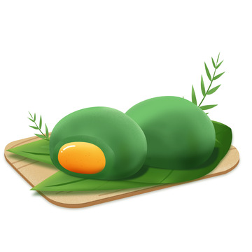 中国风清明节青团食物手绘插画