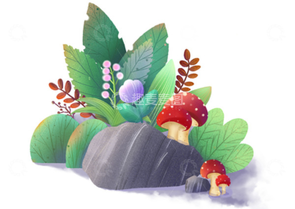 源文件下载【趣麦麦图】扁平植物元素