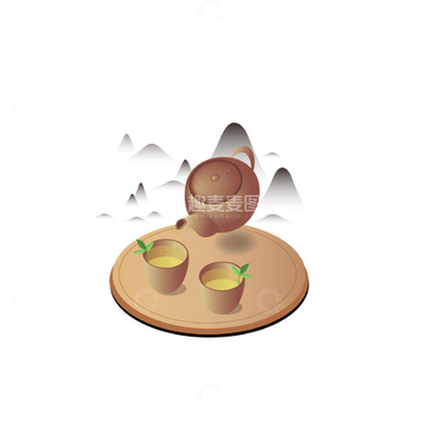 源文件下载【趣麦麦图】春茶节山水茶叶茶杯茶壶绿茶泡茶喝茶