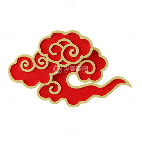 源文件下载【趣麦麦图】中国风国潮传统金色祥云节日喜庆