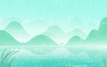 水墨山水中国风春天清明海报背景