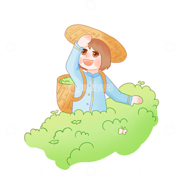 源文件下载【趣麦麦图】茶叶采茶春茶场景采茶场景采茶人物茶树茶园