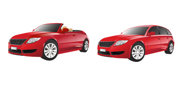 汽车车辆轿车跑车交通工具红色跑车卡通车子