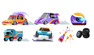 汽车跑车赛车卡车越野车轮胎比赛