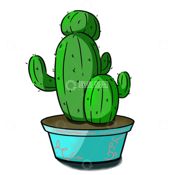 源文件下载【趣麦麦图】仙人球盆栽仙人掌植物桌面绿化