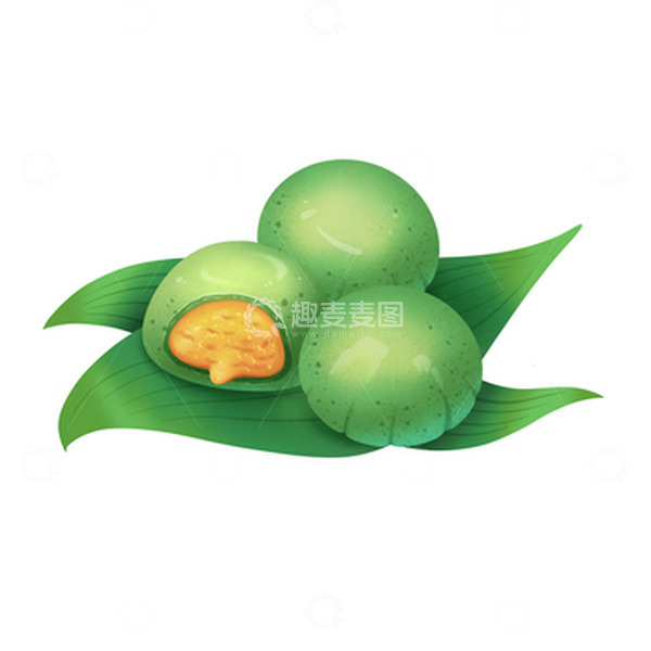 源文件下载【趣麦麦图】手绘清明节青团食物元素