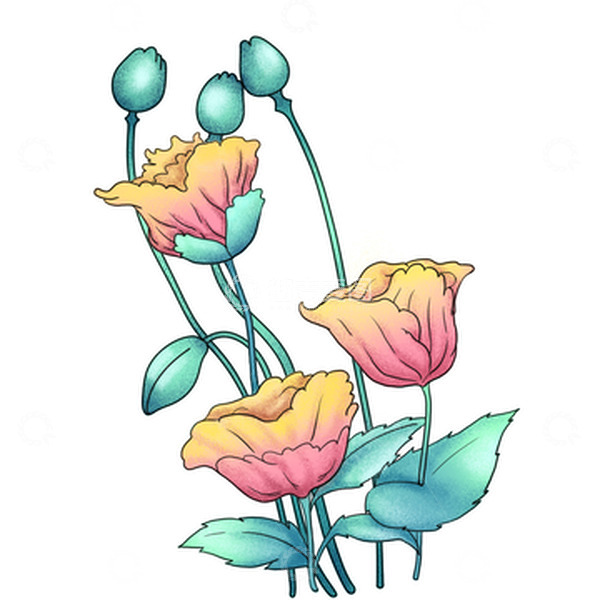 源文件下载【趣麦麦图】花，花包，盛开的花