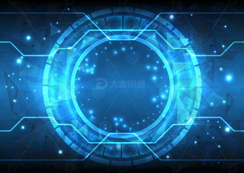 源文件下载【趣麦麦图】科技蓝色未来人工智能光效科技背景