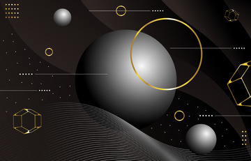 质感黑色球体科技未来高端背景