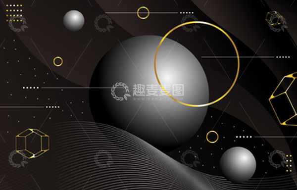 源文件下载【趣麦麦图】-质感黑色球体科技未来高端背景