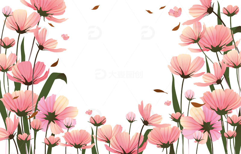 春天春季花朵花瓣花丛花束鲜花飘落