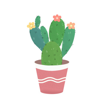 植物花草仙人掌小清新可爱卡通