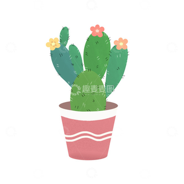 源文件下载【趣麦麦图】植物花草仙人掌小清新可爱卡通