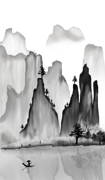 古风水墨山水画
