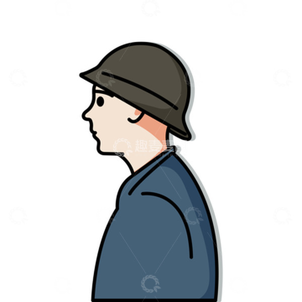 源文件下载【趣麦麦图】戴帽子男生头像手绘人物插画