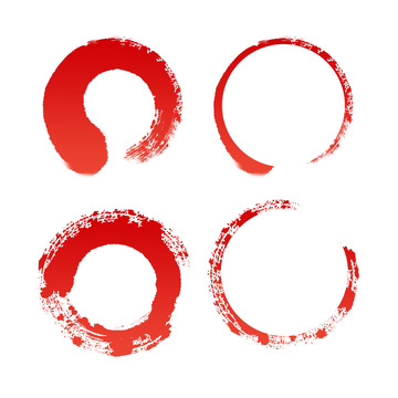 红色水墨边框元素