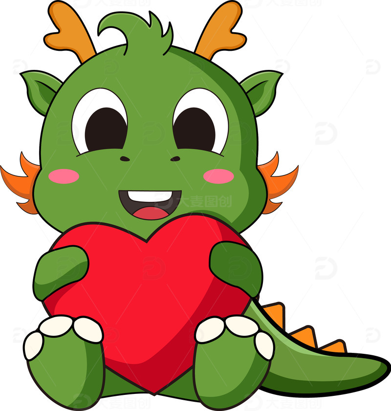 抱爱心的小龙人