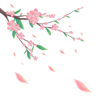 春天桃花樱花元素