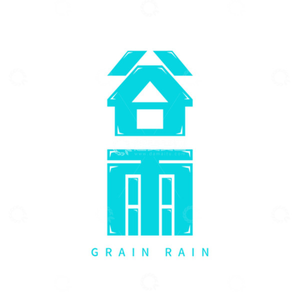 源文件下载【趣麦麦图】谷雨节气字体设计元素