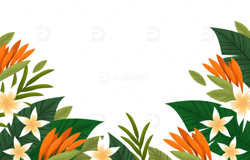 春天春季花朵绿叶鲜花花丛