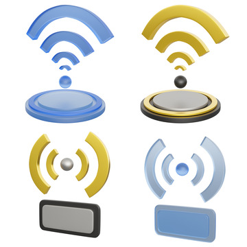 3D立体WIFI信号图标素材