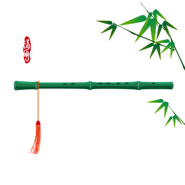 清明节笛子插画元素