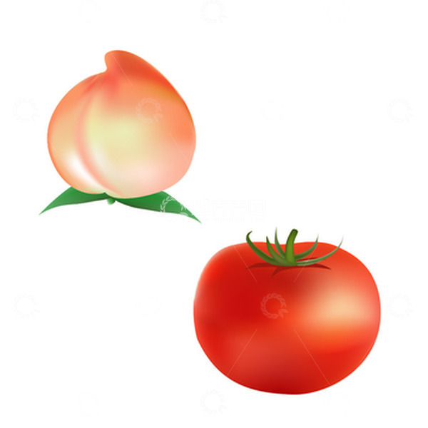 源文件下载【趣麦麦图】桃子西红柿矢量图