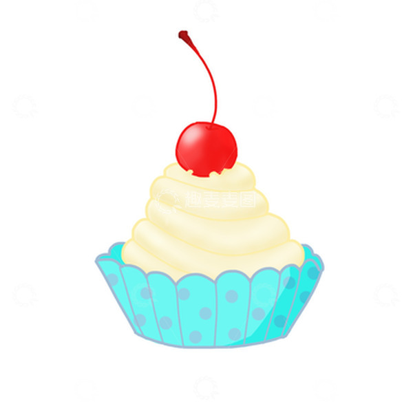 源文件下载【趣麦麦图】樱桃小蛋糕甜点治愈美食水果