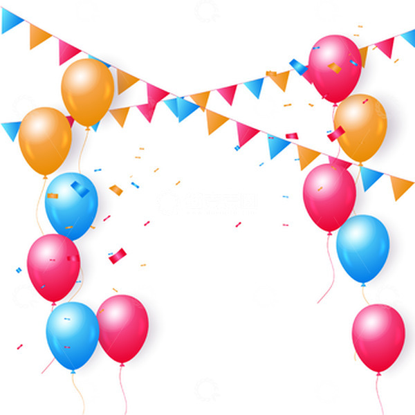 源文件下载【趣麦麦图】气球彩旗彩色彩纸情人节表白告白节日庆祝