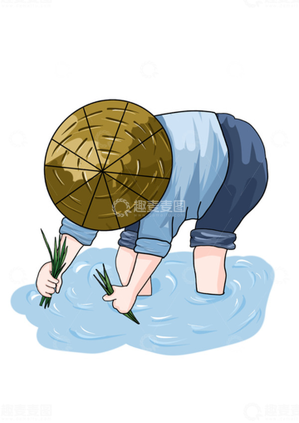 源文件下载【趣麦麦图】谷雨节气插秧春种