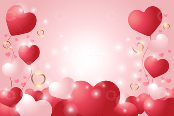 源文件下载【趣麦麦图】情人节粉色爱心气球梦幻浪漫