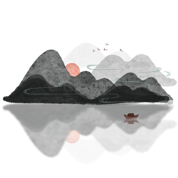 水墨风中国风意境山水画