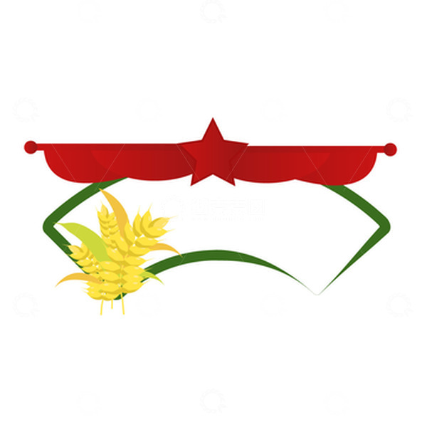 源文件下载【趣麦麦图】-劳动节谷穗红色