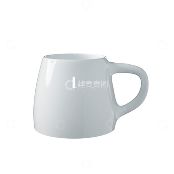 源文件下载【趣麦麦图】3D简约立体白色陶瓷茶杯水杯
