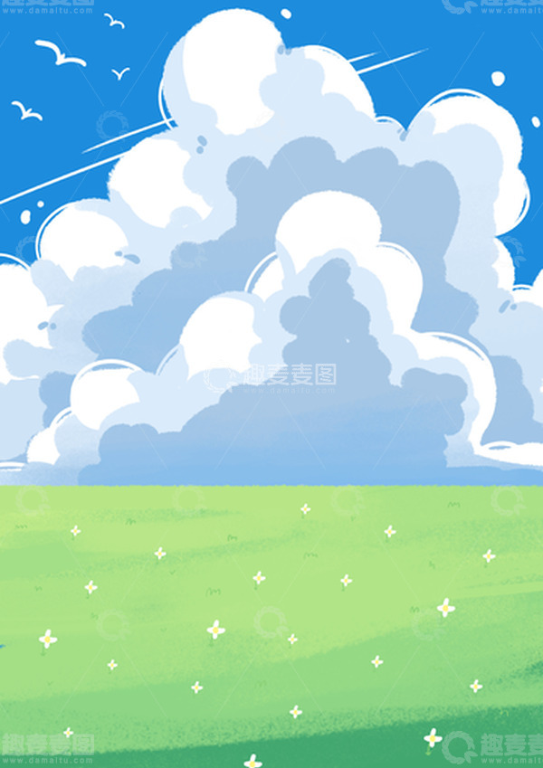 源文件下载【趣麦麦图】清新天空二开云朵背景治愈系