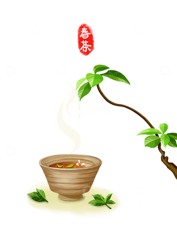 源文件下载【趣麦麦图】手绘春茶元素