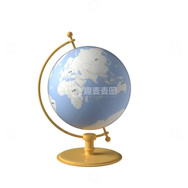 源文件下载【趣麦麦图】-3D卡通文具地球仪