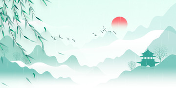 水墨国潮插画背景