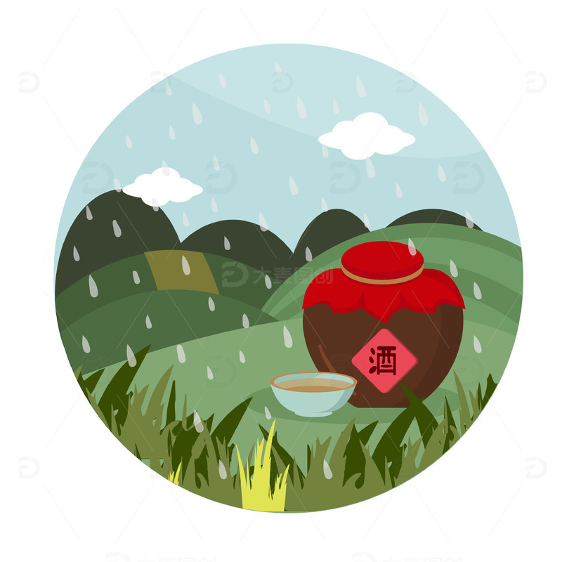 谷雨春分节气麦熟酒下雨田地播种那个细雨
