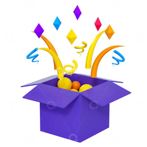 源文件下载【趣麦麦图】-3D卡通愚人节魔术箱元素