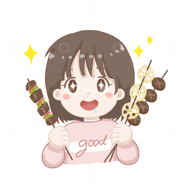 源文件下载【趣麦麦图】超好吃卡通系列之烤串