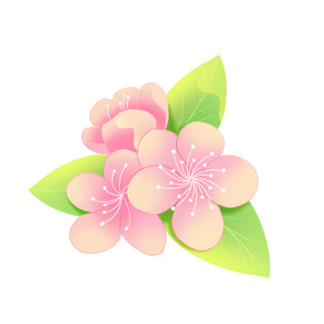 春天小清新国潮樱花桃花元素