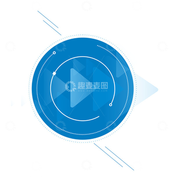 源文件下载【趣麦麦图】圆形蓝色科技星球箭头几何插画装饰元素