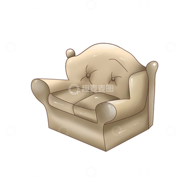 源文件下载【趣麦麦图】-家具 家居 黄色沙发 皮沙发 免抠元素