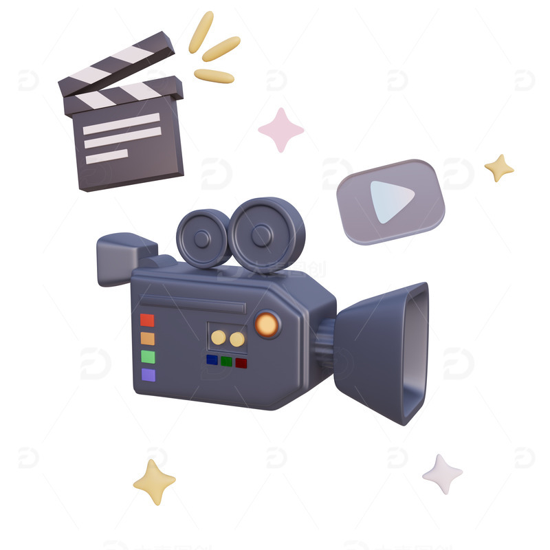 源文件下载【趣麦麦图】摄像机LIVE视频拍摄vlog电影摄影机