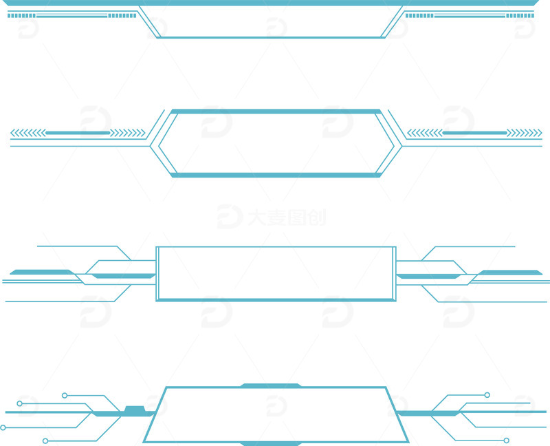 源文件下载【趣麦麦图】蓝色科技扁平简约标题元素
