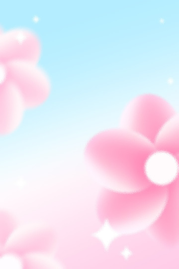 唯美小清新春天花暖色渐变海报背景